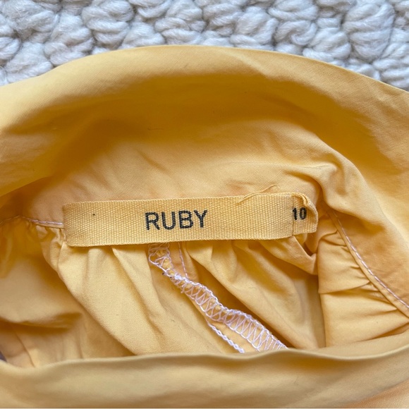 Yellow cotton popover blouse - Picture 11 of 14